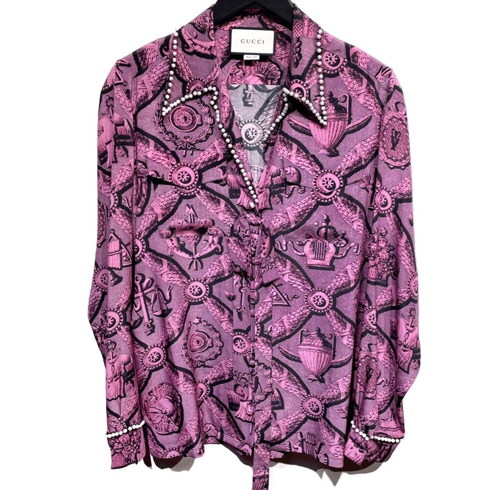 Gucci 2017 Silk Modern Future Printed Blouse